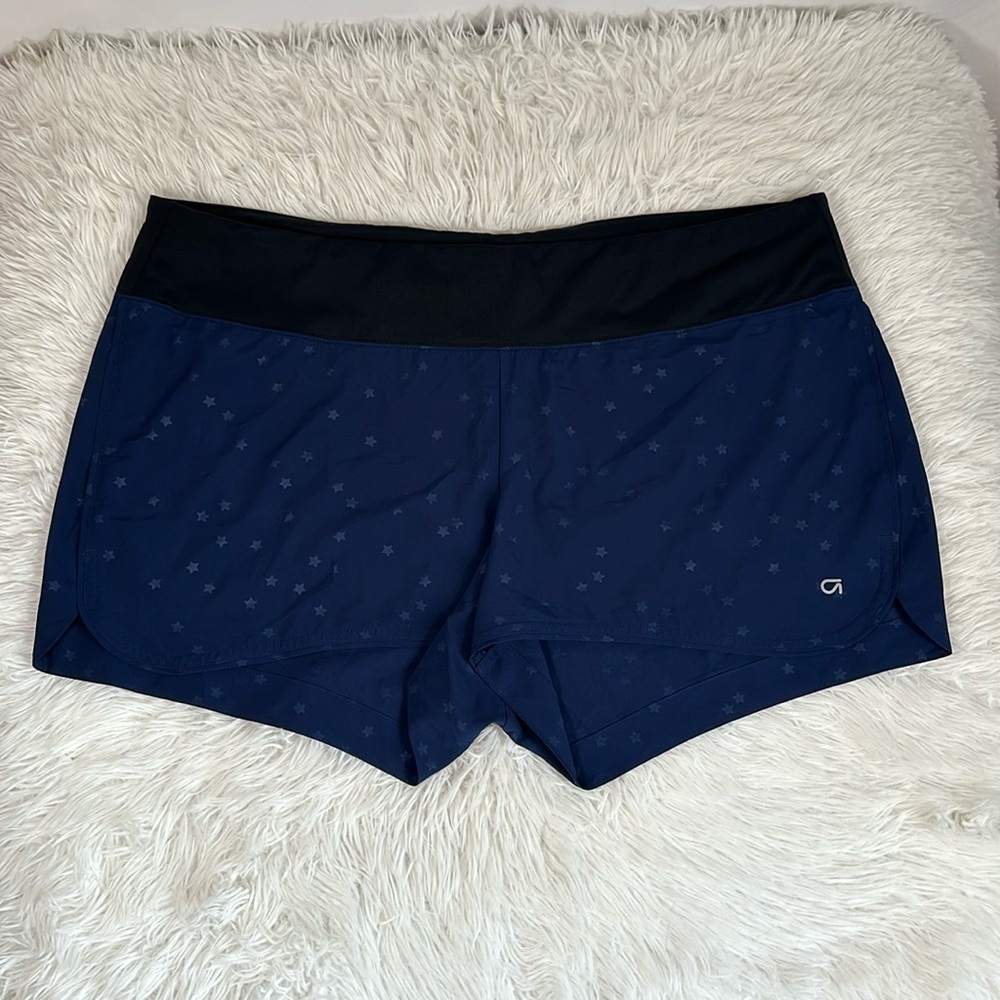 GapFit Maternity Navy Blue Star Print 3.5” Athletic Running Shorts Size XL